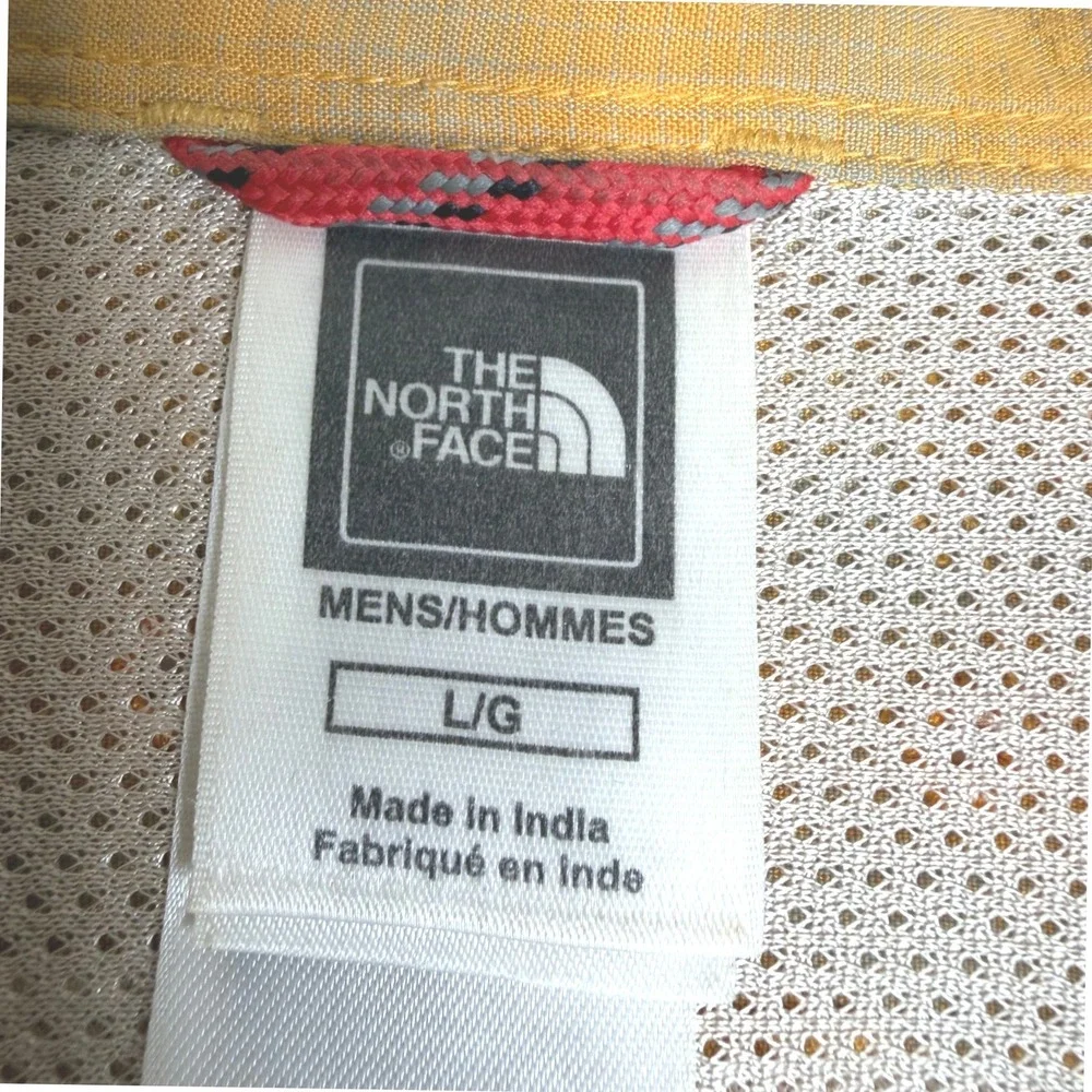 The North Face AH6S Short Sleeve‎ Gingham Hiking Shirt Yellow Gray Men's Large